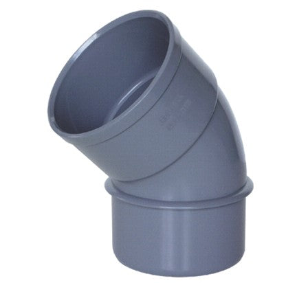 CODO EVACUACION EN PVC MACHO HEMBRA A 45º